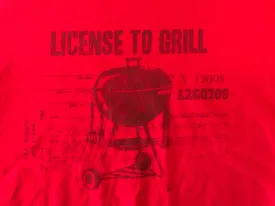 €€ Vintage Mens LICENSE TO GRILL Red Short Sleeve Size LARGE