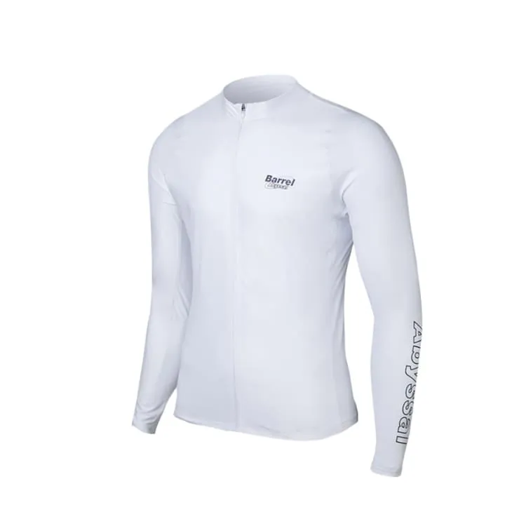 Barrel Mens Abyssal ZipUp Rashguard-WHITE