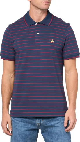 Brooks Brothers Men's Cotton Pique Stretch Logo Short Sleeve Polo Shirt