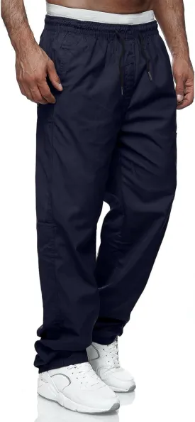 Comdecevis Mens Casual Pants Drawstring Joggers Sweatpants with Pockets Loose Fit Cargo Pants