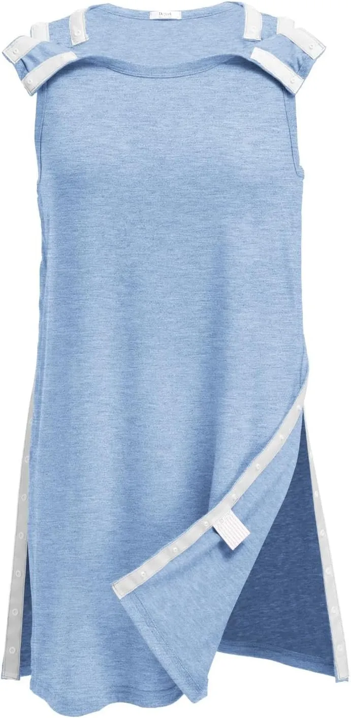 Deyeek Women's Post Shoulder Surgery Dress Full Tear Away Sleeveless Tank Dress After Rotator Cuff Adaptive Clothing
