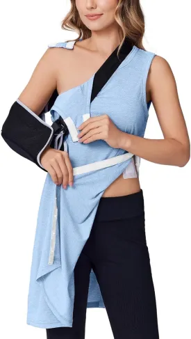 Deyeek Women's Post Shoulder Surgery Dress Full Tear Away Sleeveless Tank Dress After Rotator Cuff Adaptive Clothing