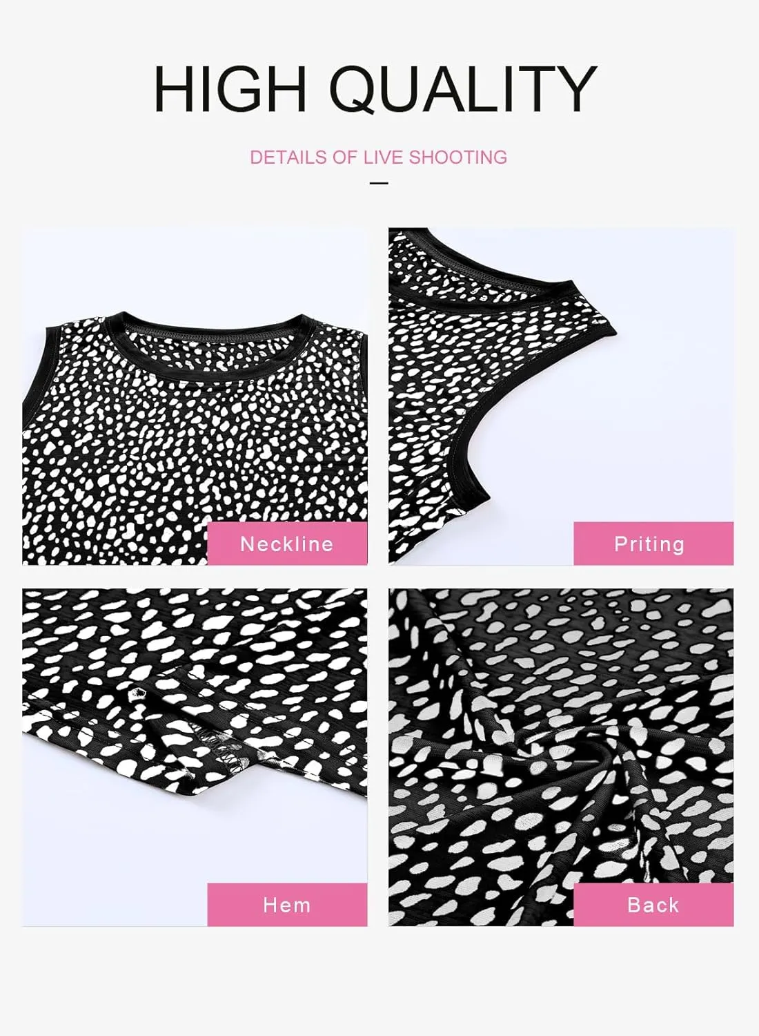 Dokotoo Womens Leopard Print Tank Tops Crewneck Sleeveless Summer Casual T-Shirts Blouses