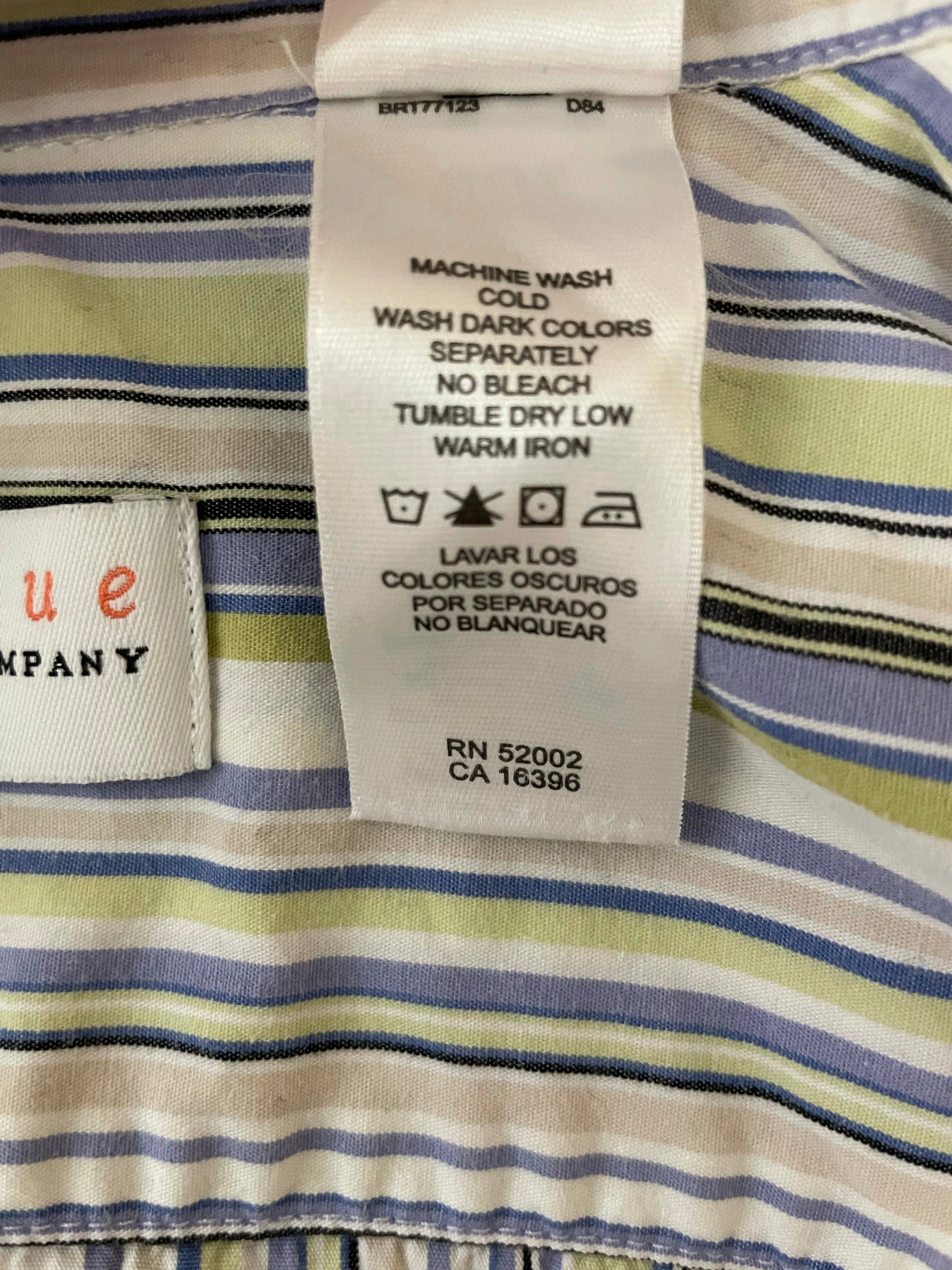 <€€* Vintage First Issue Liz Claiborne Womens Juniors Stripe Top Blouse Petite Medium