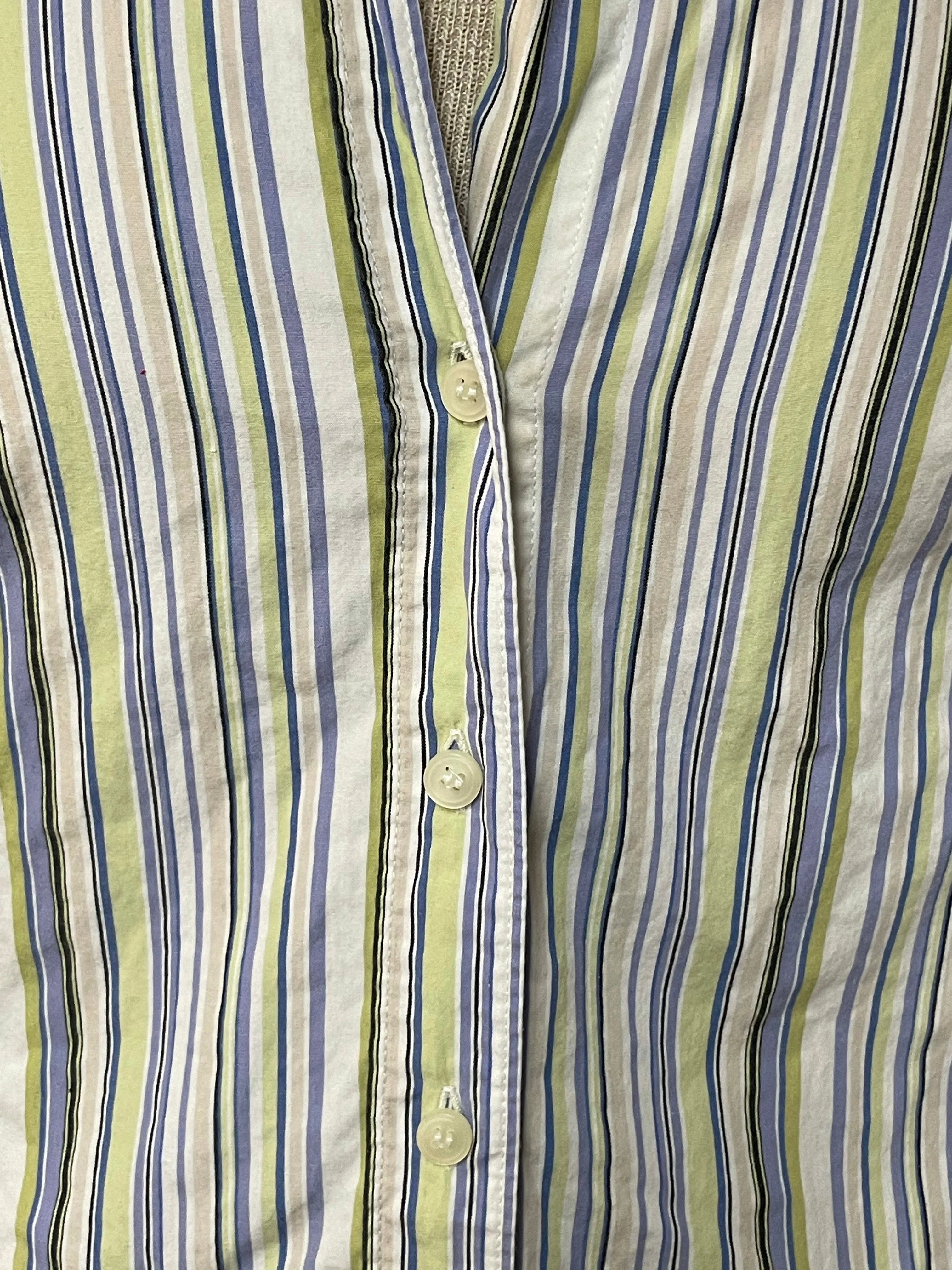<€€* Vintage First Issue Liz Claiborne Womens Juniors Stripe Top Blouse Petite Medium