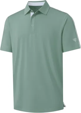 M MAELREG Golf Polo Shirts for Men Short Sleeve Dry Fit Solid Moisture Wicking Casual Performance Collared Mens Polo Shirts