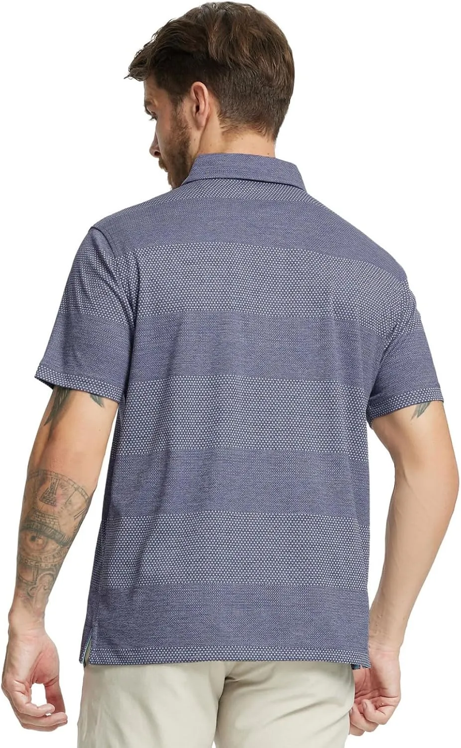 M MAELREG Golf Shirts for Men Heather Jacquard Performance Lightweight Moisture Wicking Active Casual Mens Polo Shirts