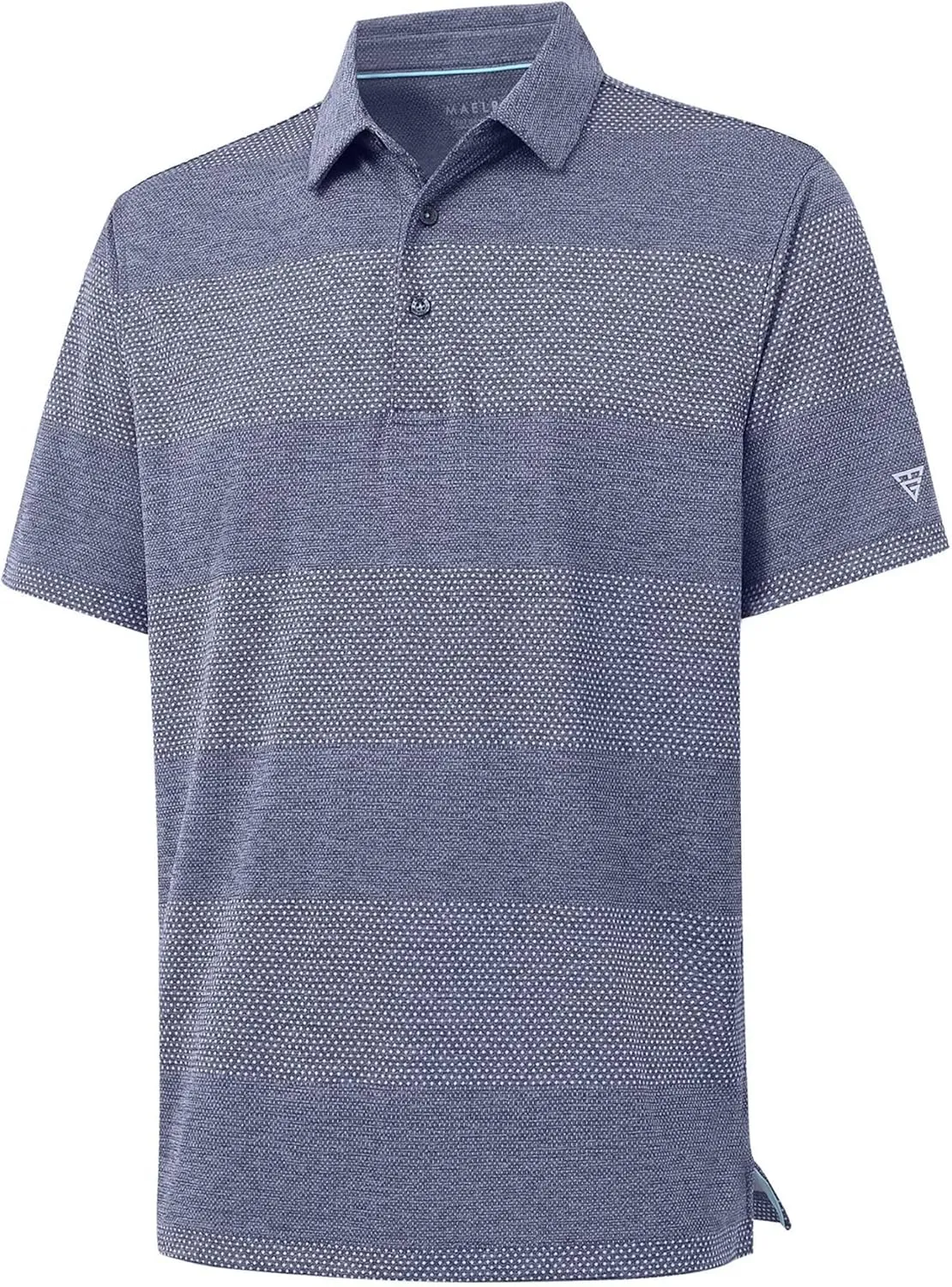 M MAELREG Golf Shirts for Men Heather Jacquard Performance Lightweight Moisture Wicking Active Casual Mens Polo Shirts