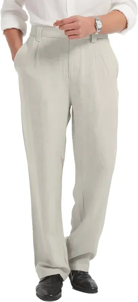 Mens Casual Loose Fit Pants Stretch Work Golf Pants Lightweight Summer Beach Yoga Trousers