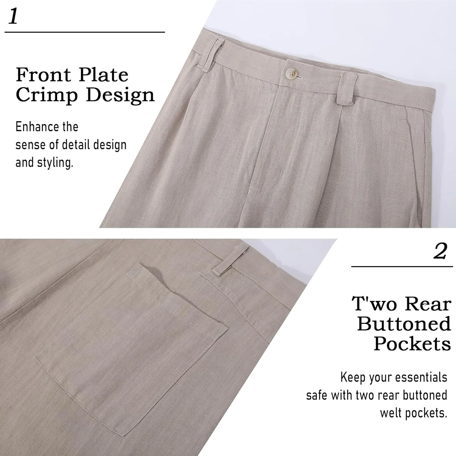Mens Casual Loose Fit Pants Stretch Work Golf Pants Lightweight Summer Beach Yoga Trousers