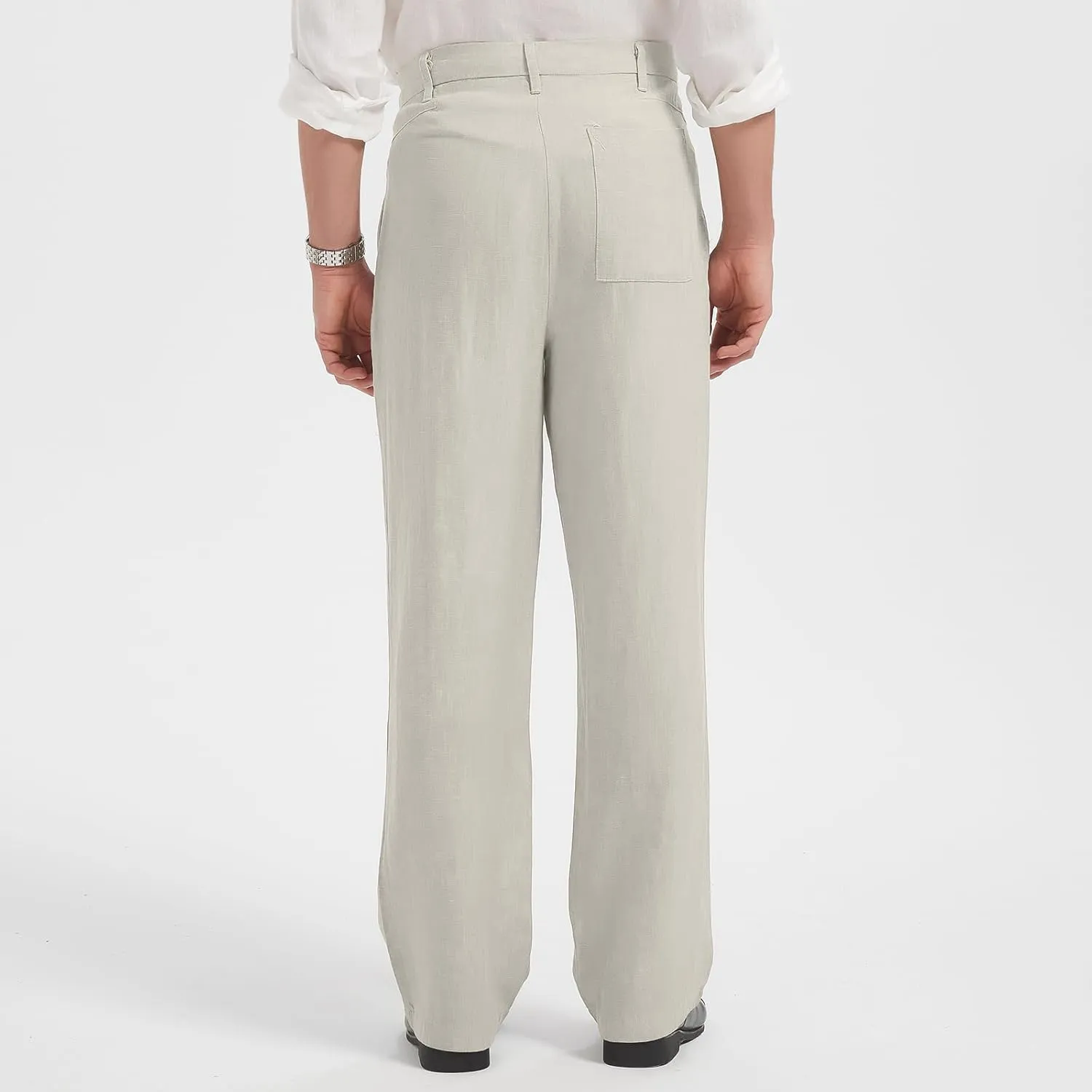 Mens Casual Loose Fit Pants Stretch Work Golf Pants Lightweight Summer Beach Yoga Trousers