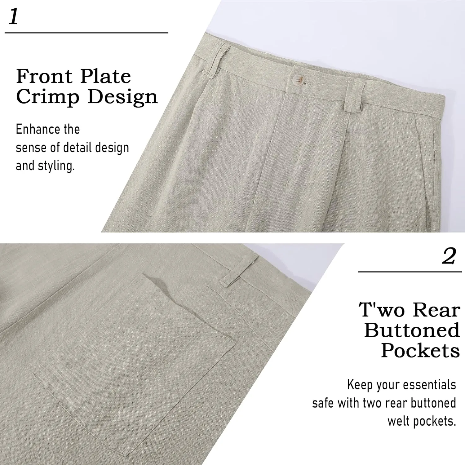 Mens Casual Loose Fit Pants Stretch Work Golf Pants Lightweight Summer Beach Yoga Trousers