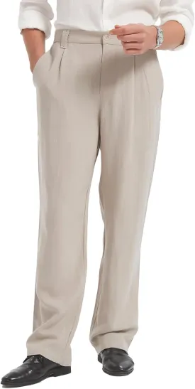 Mens Casual Loose Fit Pants Stretch Work Golf Pants Lightweight Summer Beach Yoga Trousers