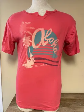 Mens XLarge BUFFALO DAVID BITTON Aloha TShirt Salmon