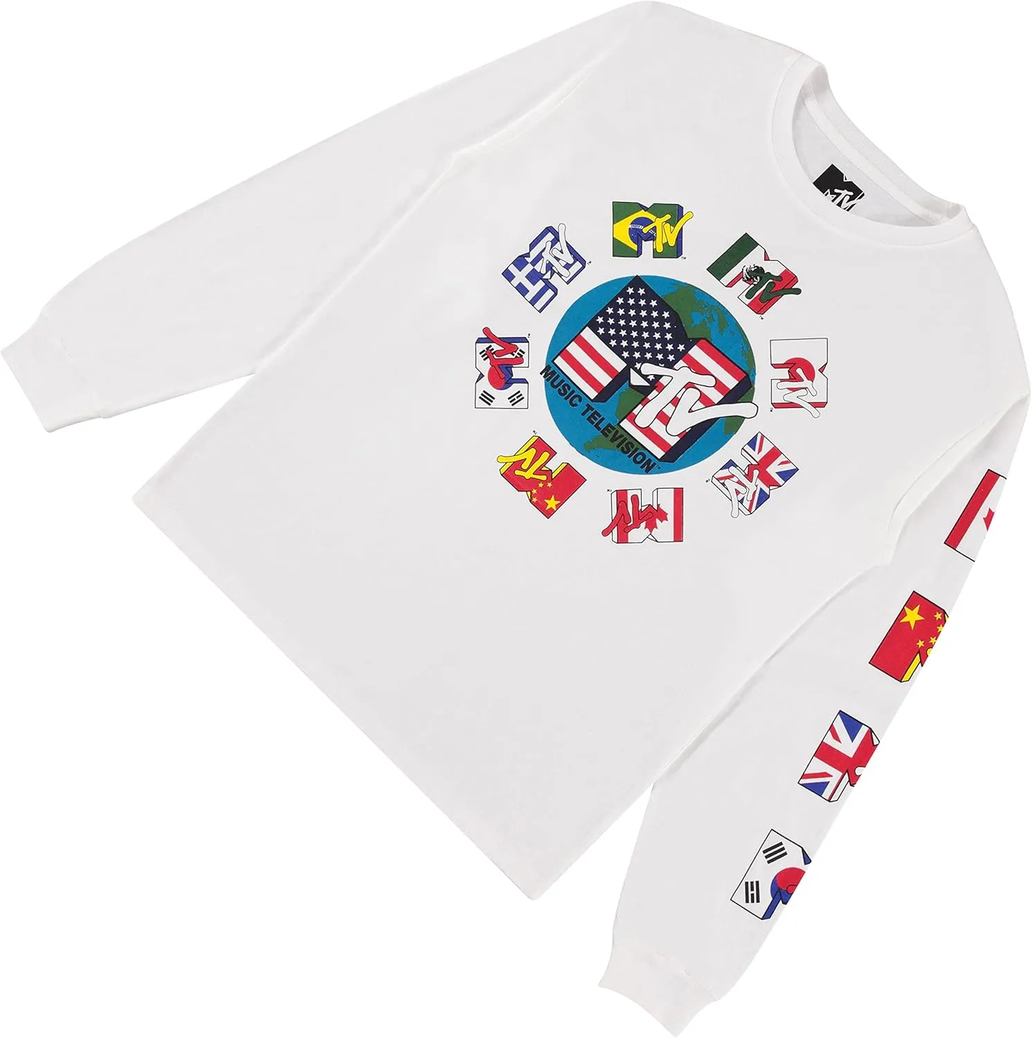 MTV Mens Long Sleeve Shirt - #TBT Mens 1980's 1990'S Clothing - I Want My Music Television T-Shirt
