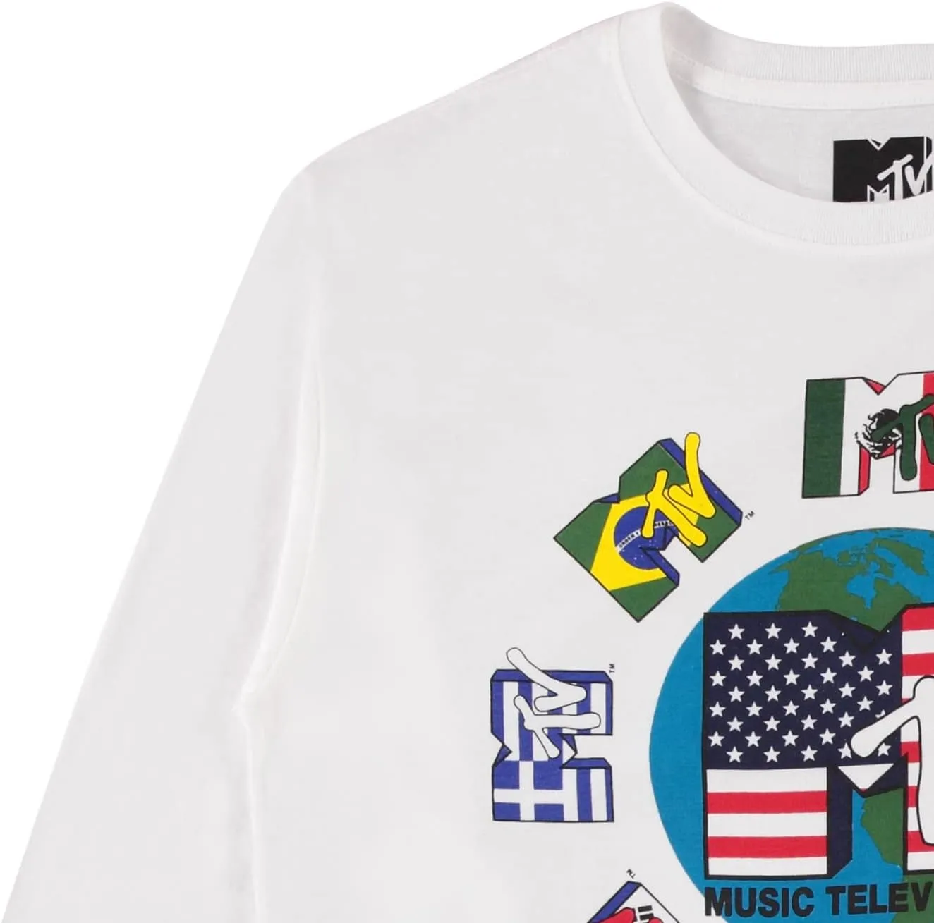 MTV Mens Long Sleeve Shirt - #TBT Mens 1980's 1990'S Clothing - I Want My Music Television T-Shirt