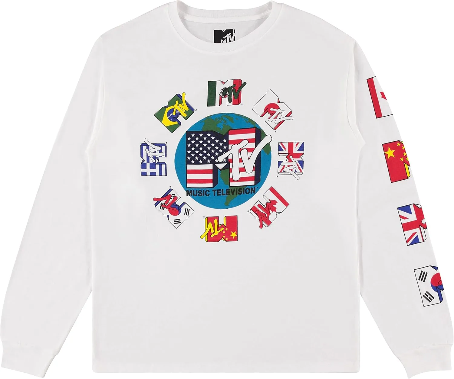 MTV Mens Long Sleeve Shirt - #TBT Mens 1980's 1990'S Clothing - I Want My Music Television T-Shirt