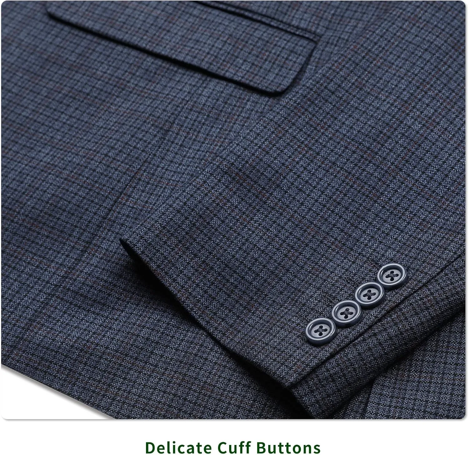 P&L Men's Blazer Plaid Sport Coat Classic Fit Button Notch Lapel Suit Jacket