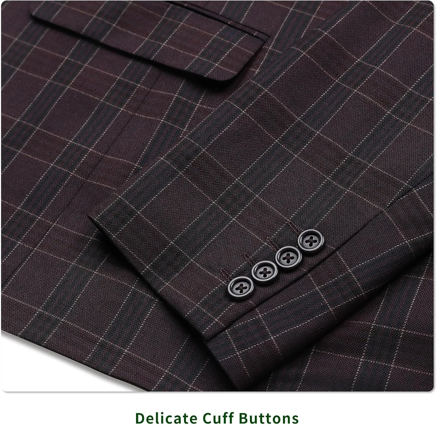 P&L Men's Blazer Plaid Sport Coat Classic Fit Button Notch Lapel Suit Jacket