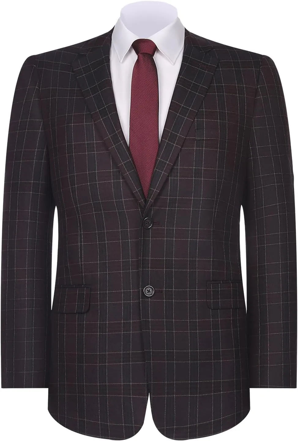 P&L Men's Blazer Plaid Sport Coat Classic Fit Button Notch Lapel Suit Jacket