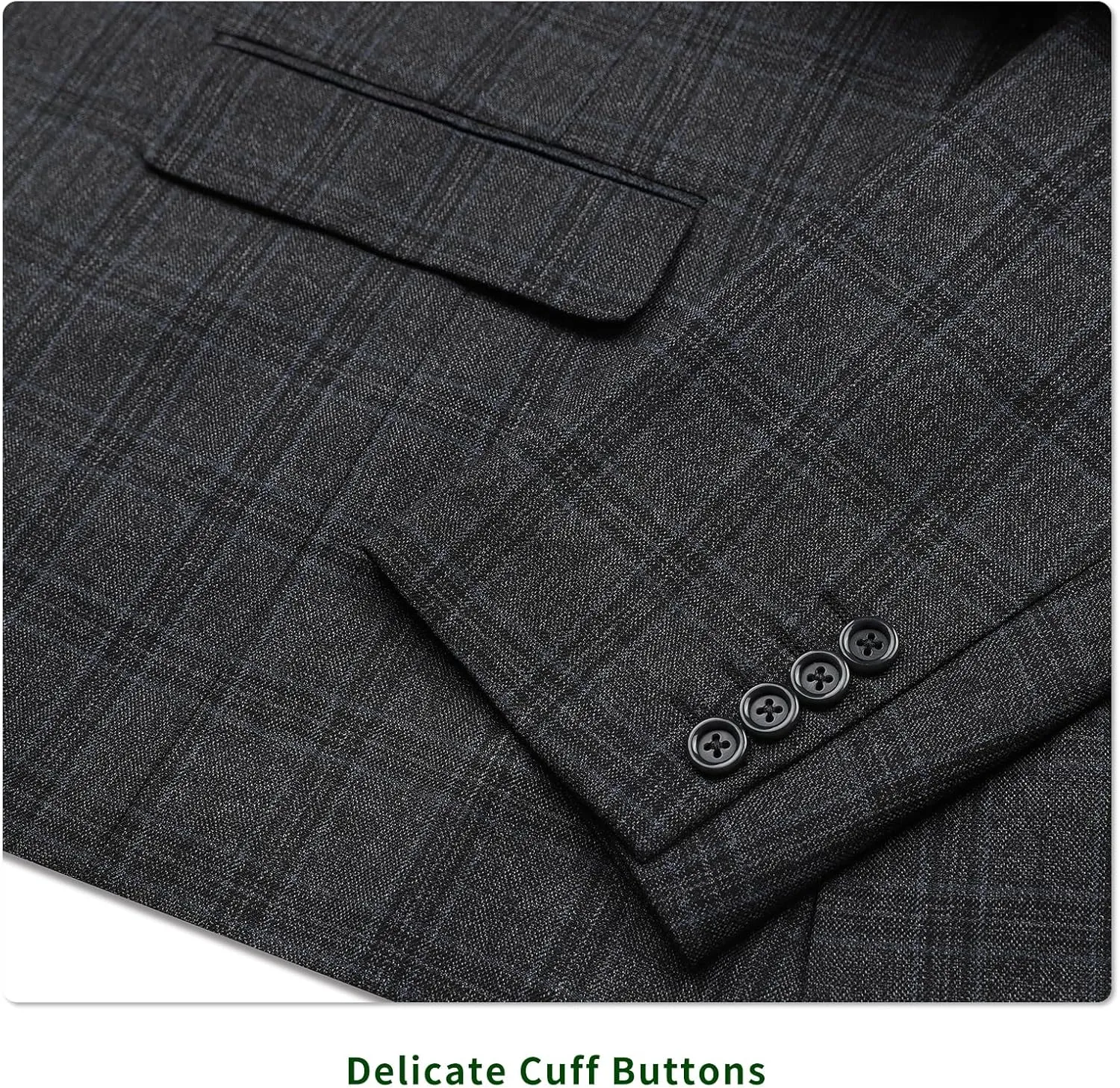 P&L Men's Blazer Plaid Sport Coat Classic Fit Button Notch Lapel Suit Jacket