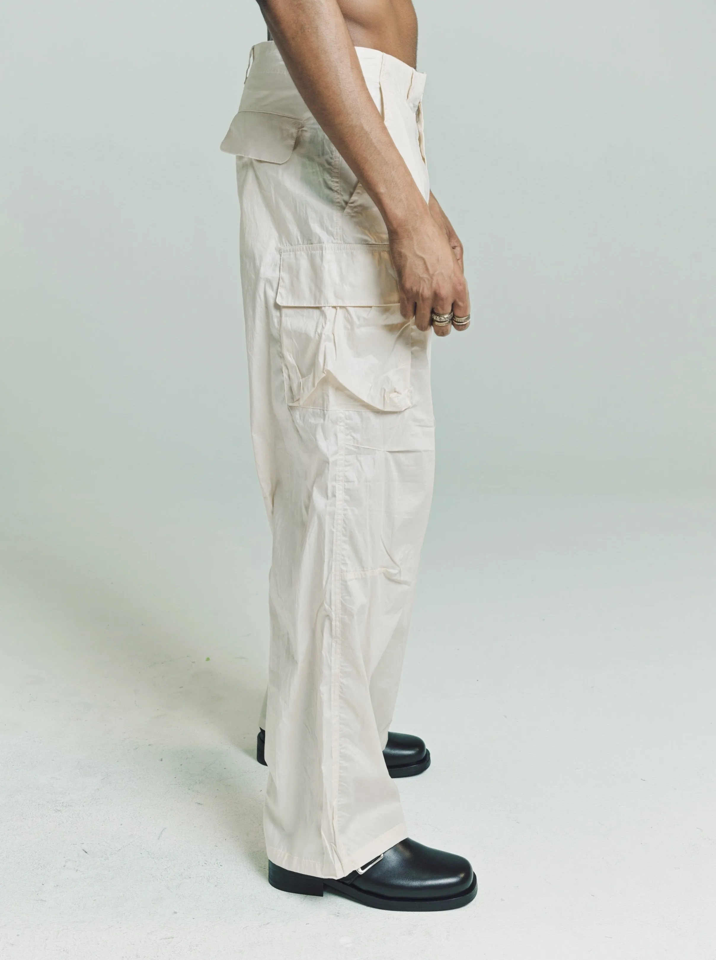 Pearl Beige Cotton Chinz Mount Trouser