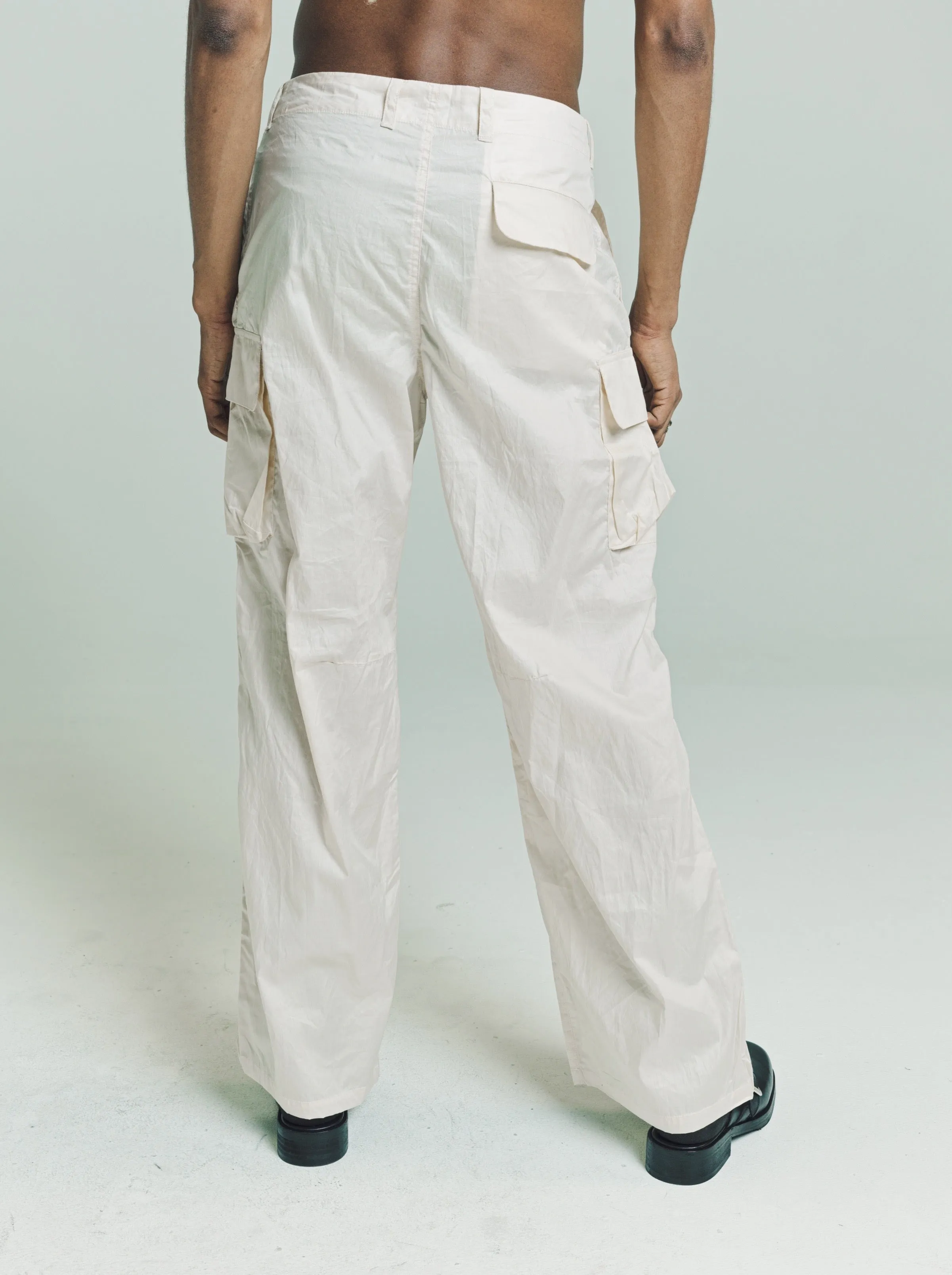 Pearl Beige Cotton Chinz Mount Trouser
