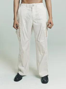 Pearl Beige Cotton Chinz Mount Trouser