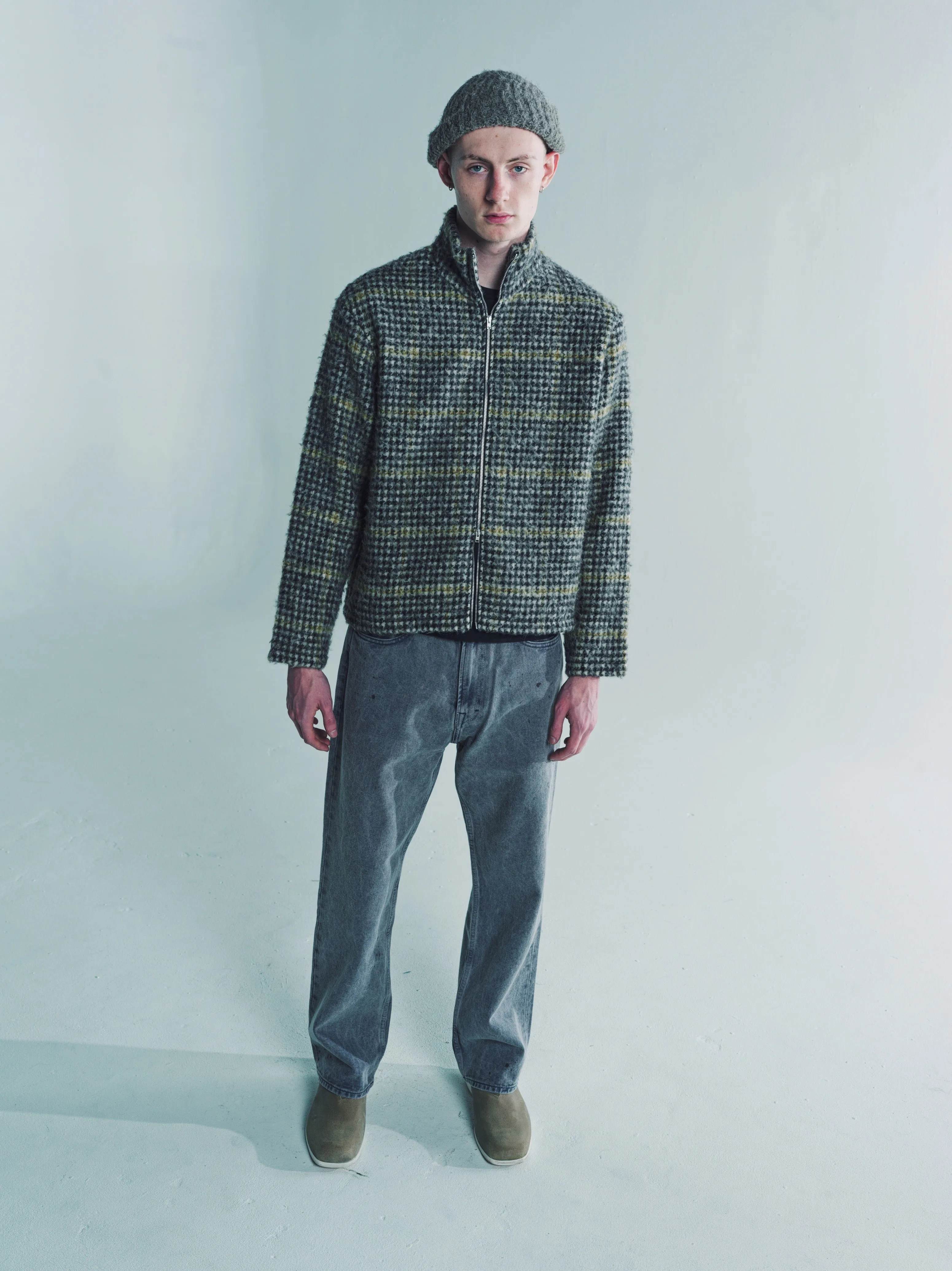 Prenzlauer Houndstooth Shrunken Fullzip Polo
