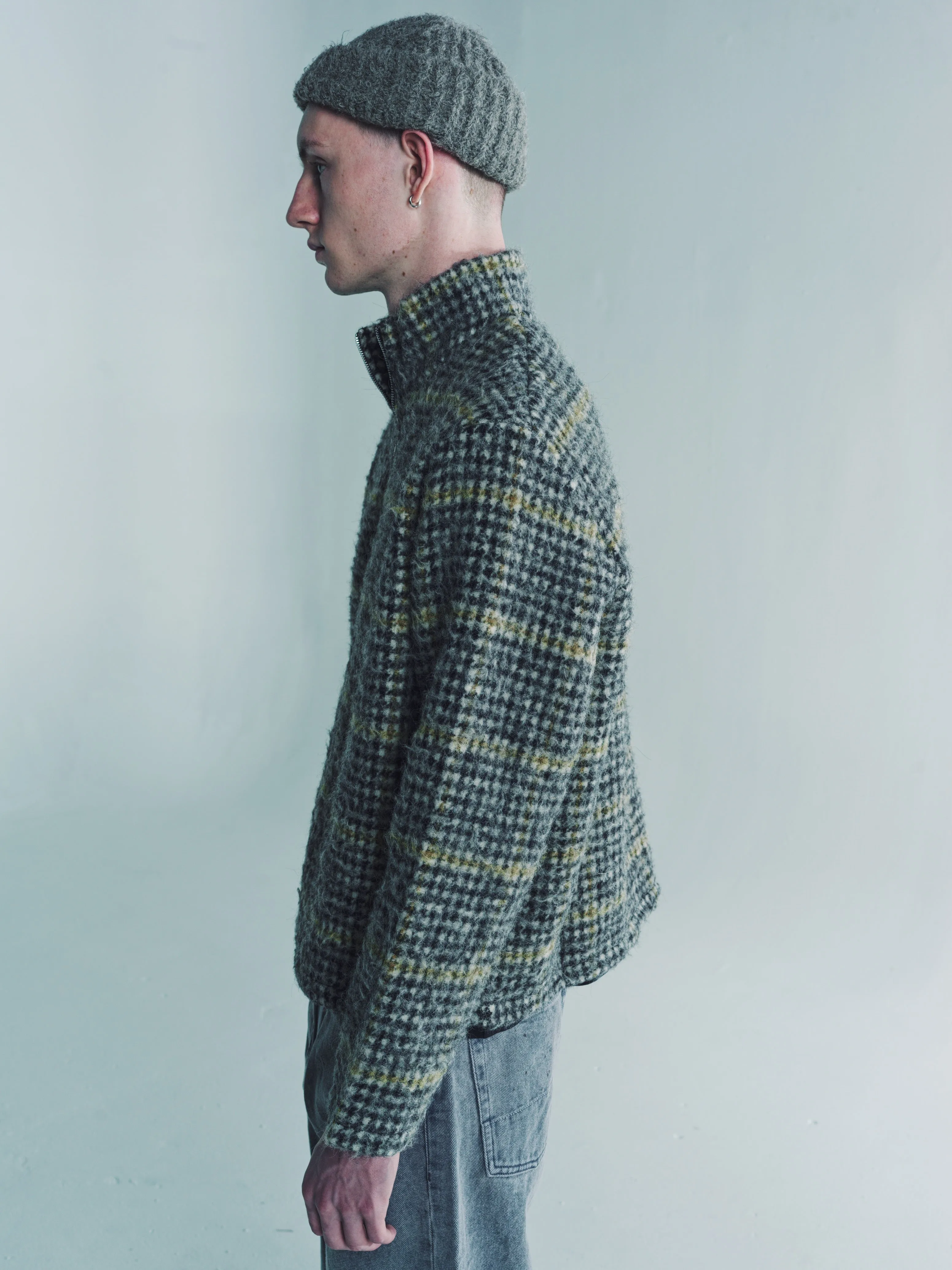 Prenzlauer Houndstooth Shrunken Fullzip Polo