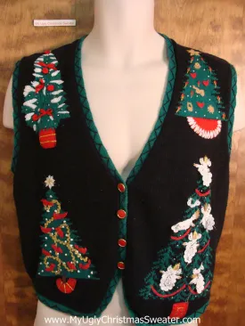 Ridiculous Trees Tacky Bad Christmas Sweater Vest