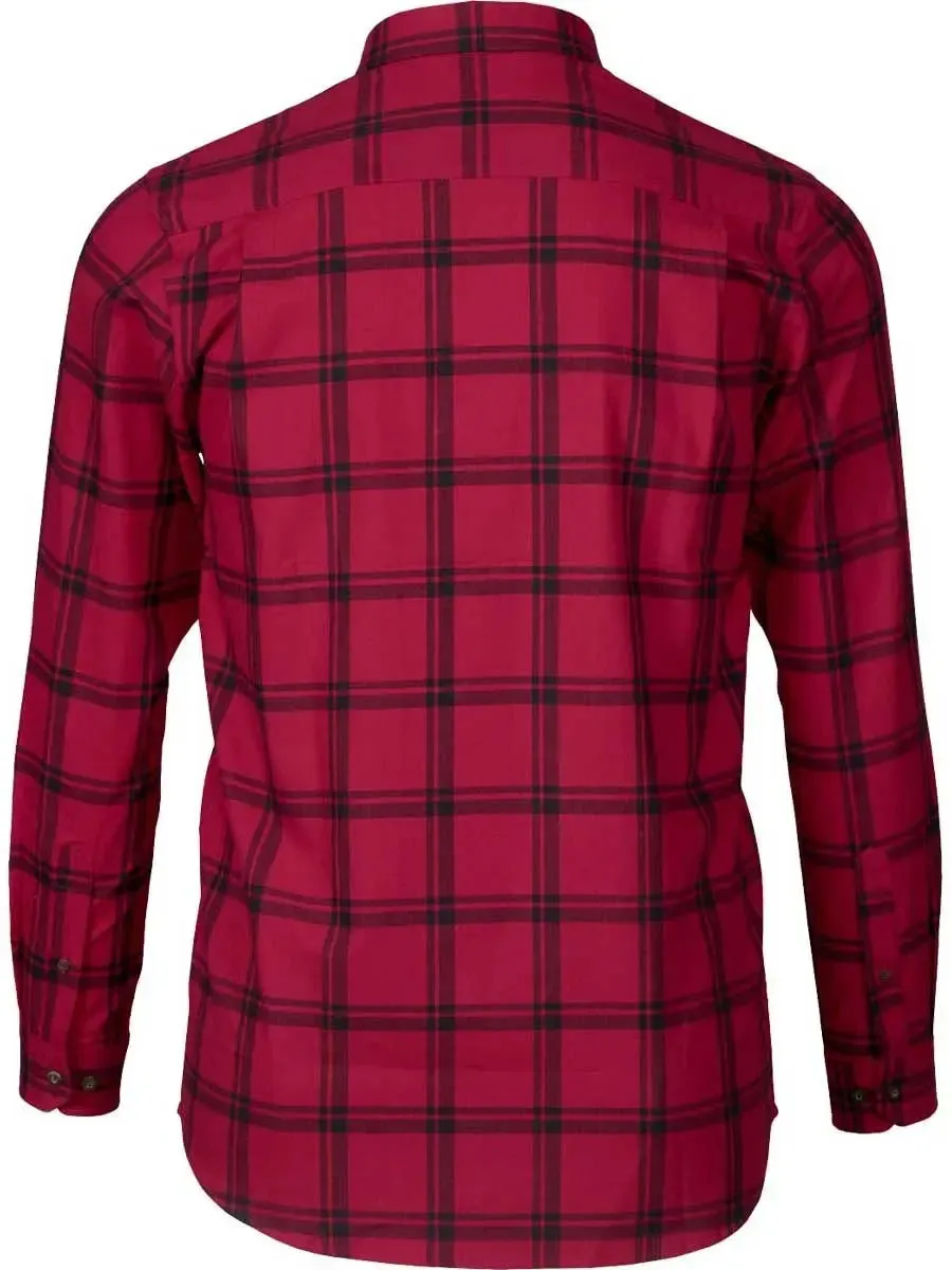 SEELAND Highseat Shirt - Mens 100% Cotton - Hunter Red Check