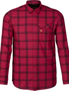 SEELAND Highseat Shirt - Mens 100% Cotton - Hunter Red Check