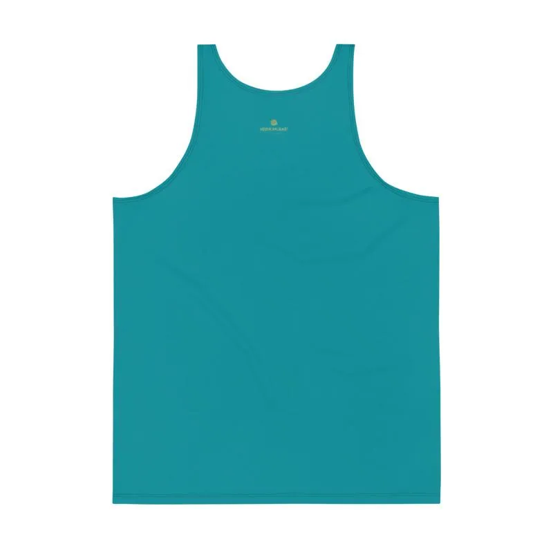 Teal Blue Men's Tank Top, Solid Color Print Premium Gay Friendly Unisex Tank Top - Made in USA/EU
