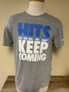 The Nike Tee HITS KEEP COMING Mens TShirt Gray Medium Athletic Cut