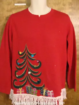 Tree with Curly Branches Funny Novelty Christmas Sweatshirt