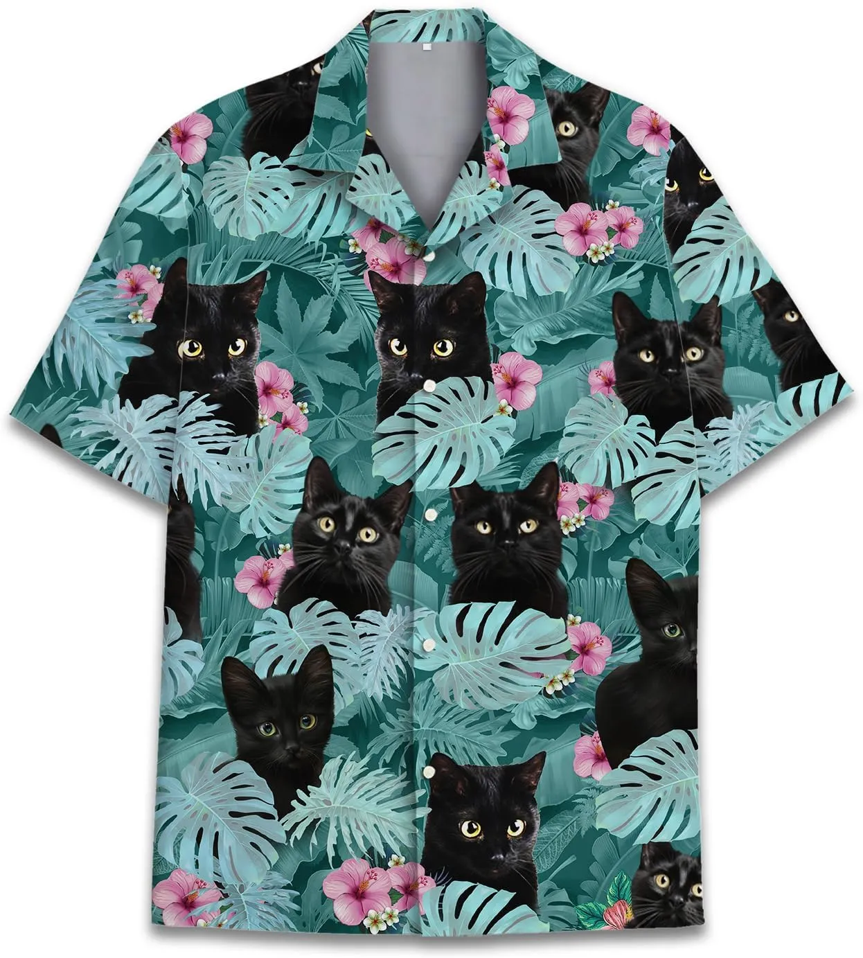 Tropical Bigfoot Hawaiian Shirts for Men Women, Bigfoot Sasquatch Summer Beach Aloha Button Down Short Sleeve