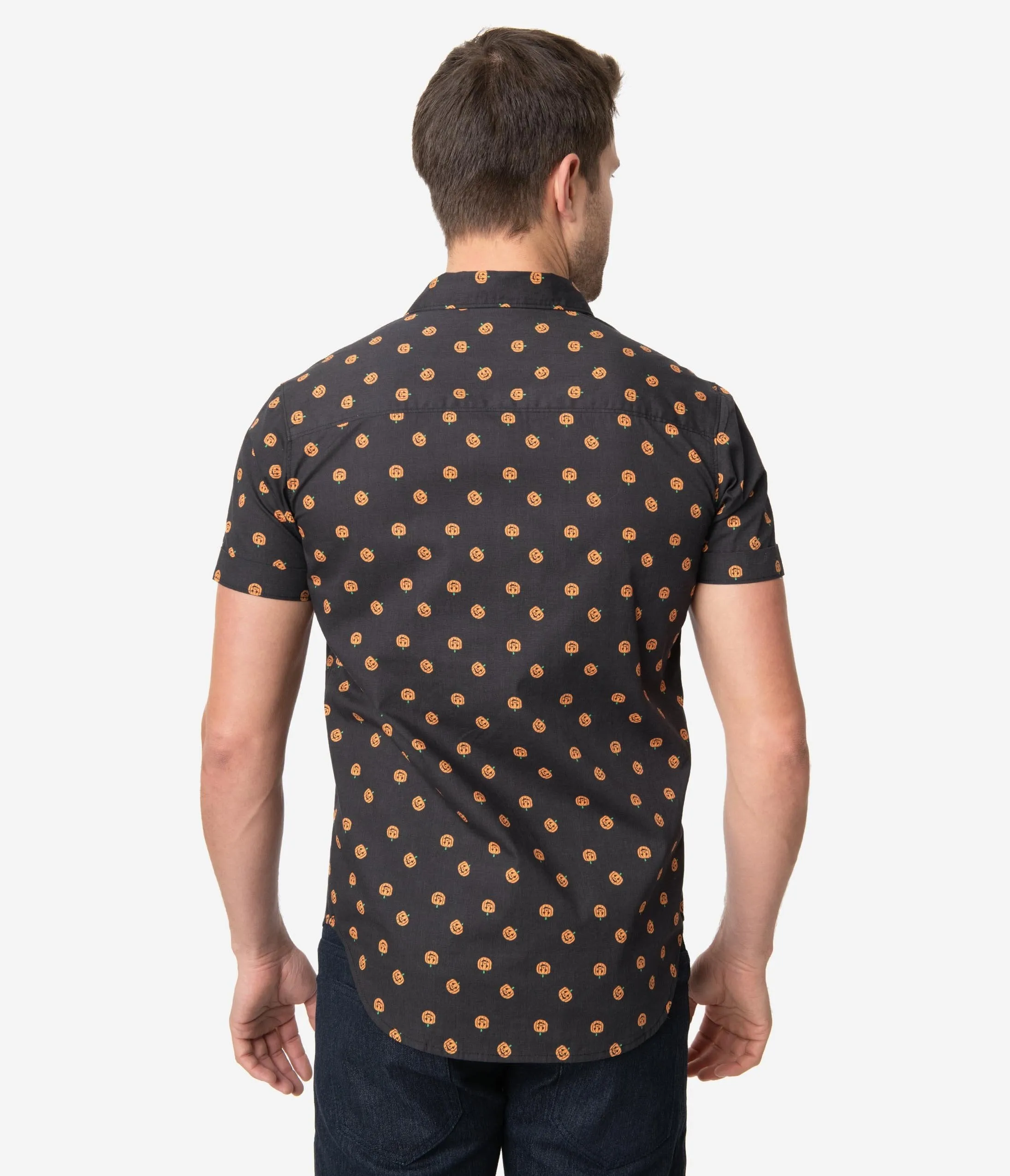 Unique Vintage Black & Orange Pumpkin Patch Mens Shirt