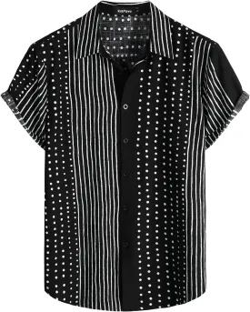 VATPAVE Mens Casual Short Sleeve Button Down Shirts Regular Fit Hawaiian Summer Shirts