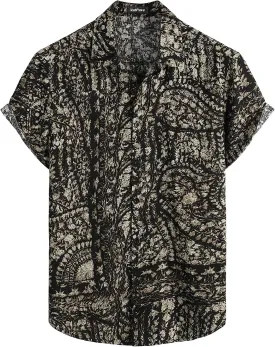 VATPAVE Mens Casual Short Sleeve Button Down Shirts Regular Fit Hawaiian Summer Shirts