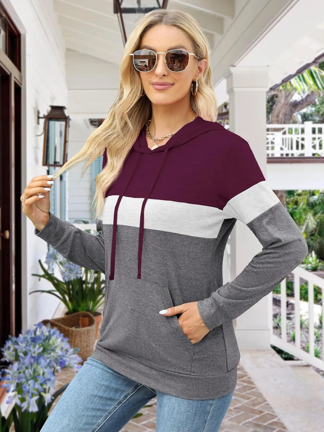 Womens Tops Ladies Tunics Casual Shirts Long Sleeve Hoodie Pullover Blouses Loose Fitting Tees Fashion Clothing Sweatshirts