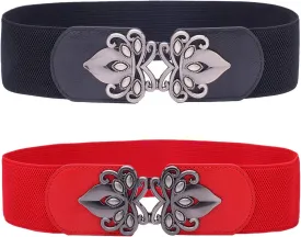Womens Vintage Wide Elastic Stretch Waist Belt Retro Cinch Belt