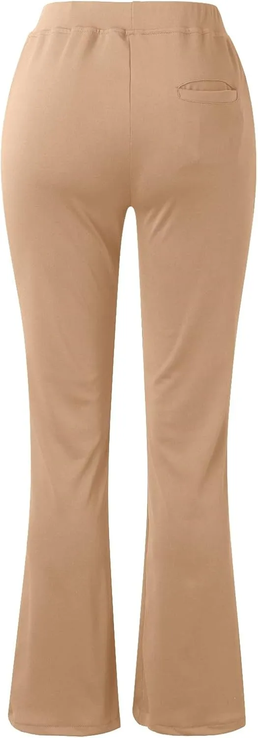 Work Pants for Women 2025 High Waist Stretch Soft Comfy Athletic Workout Yoga Pants Fashion Casual Business Trousers