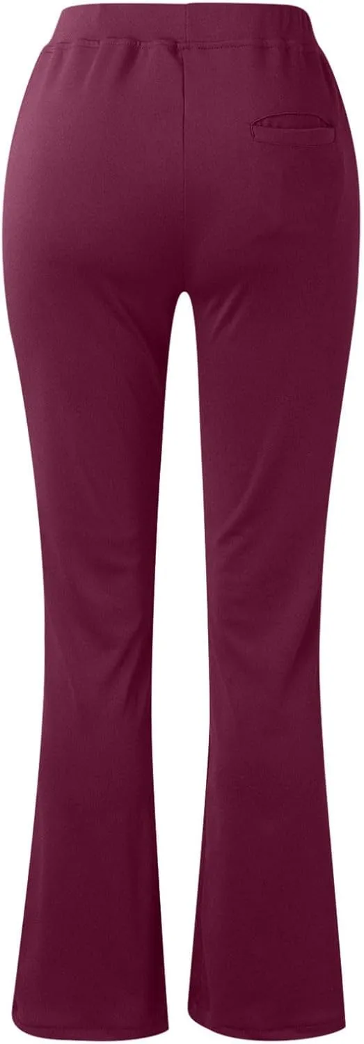 Work Pants for Women 2025 High Waist Stretch Soft Comfy Athletic Workout Yoga Pants Fashion Casual Business Trousers