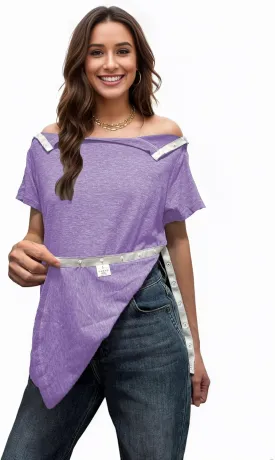 Youdiao Post Shoulder Surgery Shirt for Women Tear Away Snap Short Sleeve Rotator Cuff Recovery Must Haves Chemo Clothing